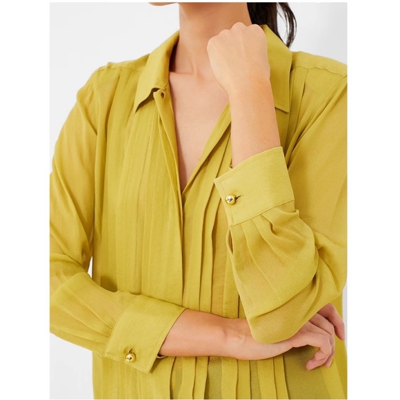 NWT Tuckernuck Chartreuse Natalia Blouse medium - Picture 5 of 12